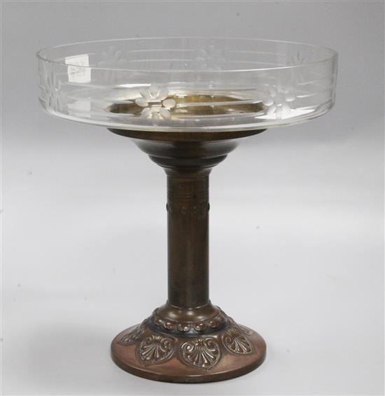 An Arts & Crafts copper tazza, height 26cm